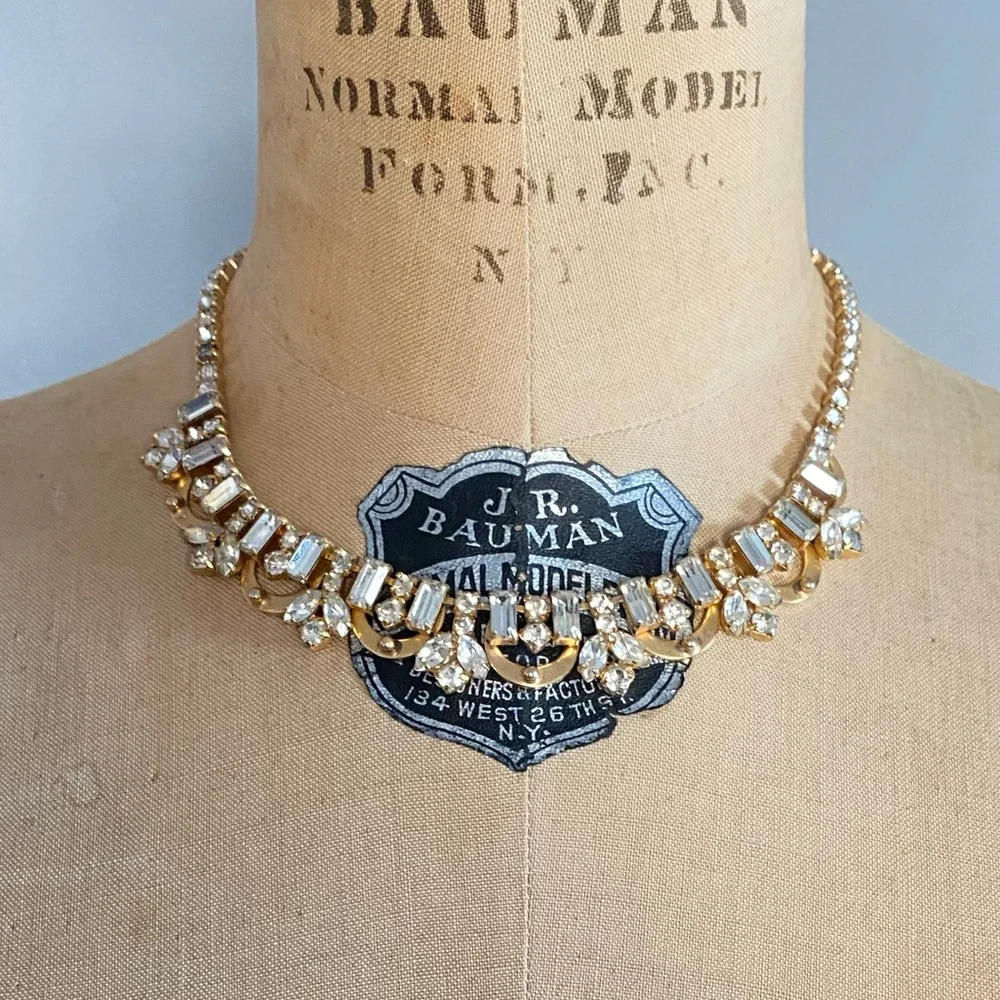 Vintage Rhinestone collar necklace - Picture 1 of 3